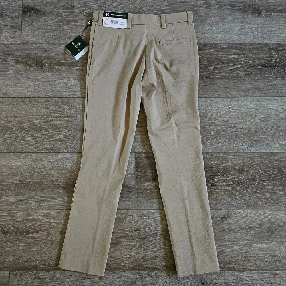 B by Brooks Brothers Beige Khaki Big Boys Classic Dress Pants Size 10R NWT